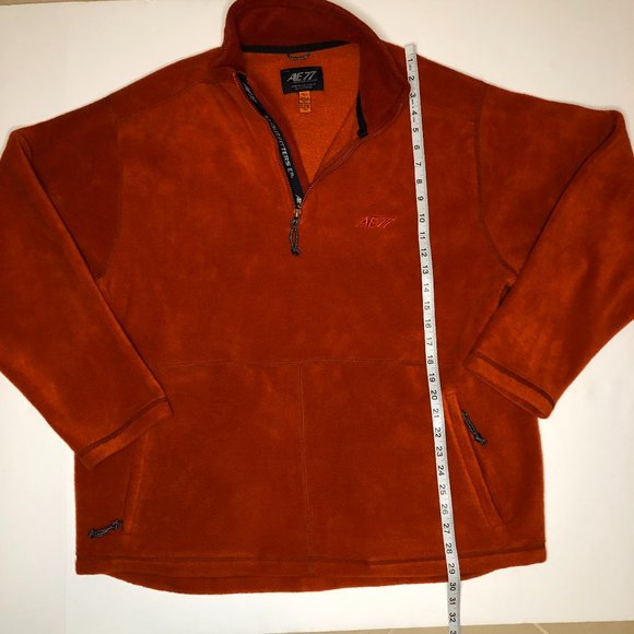 American Eagle Coastal AE77 Performance Red Fleece Quarter Zip Up Jacket Cozy - Picture 12 of 16